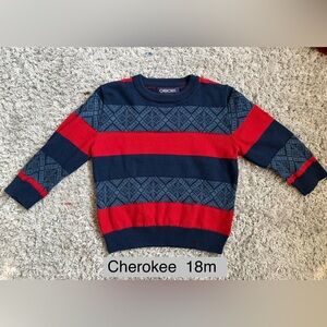 •Cherokee• Toddler Sweater | Blue/Red | 18m
